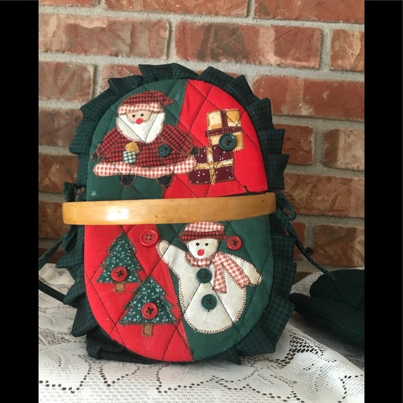 Rare VTG Handcrafted Santa Holiday Wicker Basket - Picture 5 of 11